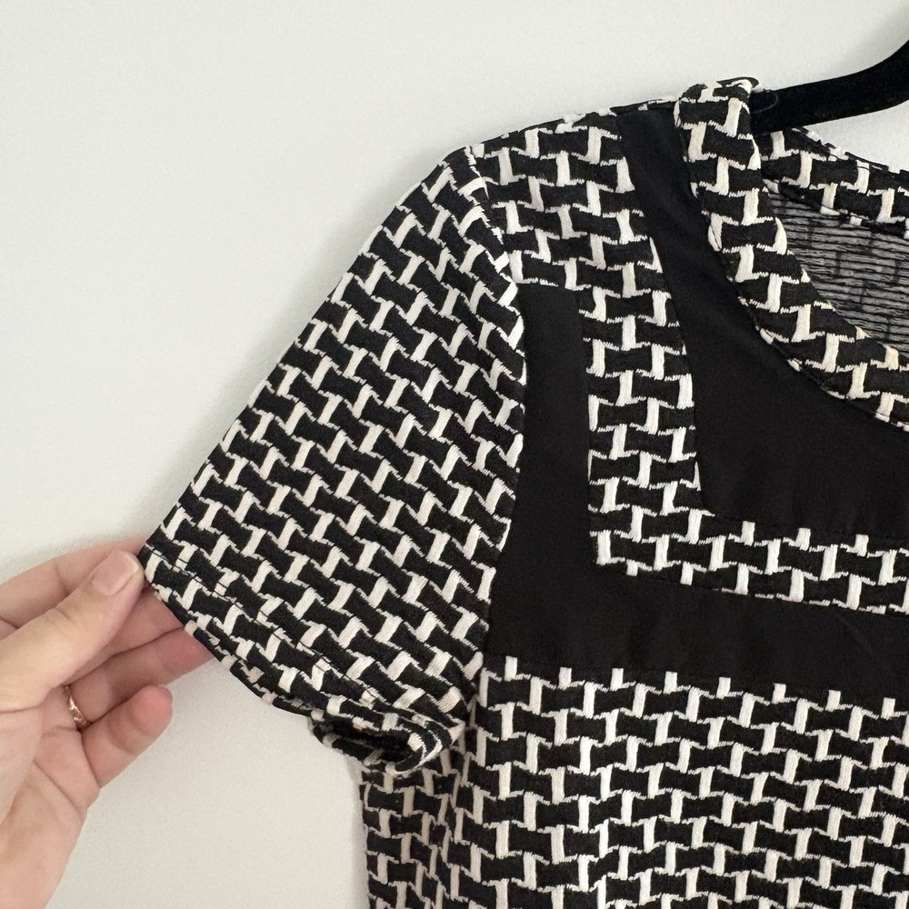 ANTHROPOLOGIE Postage Stamp 9-H15 Black White Dress/Tunic -Women's Xs - Picture 5 of 6